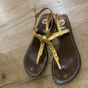 Tory Burch gold sandal